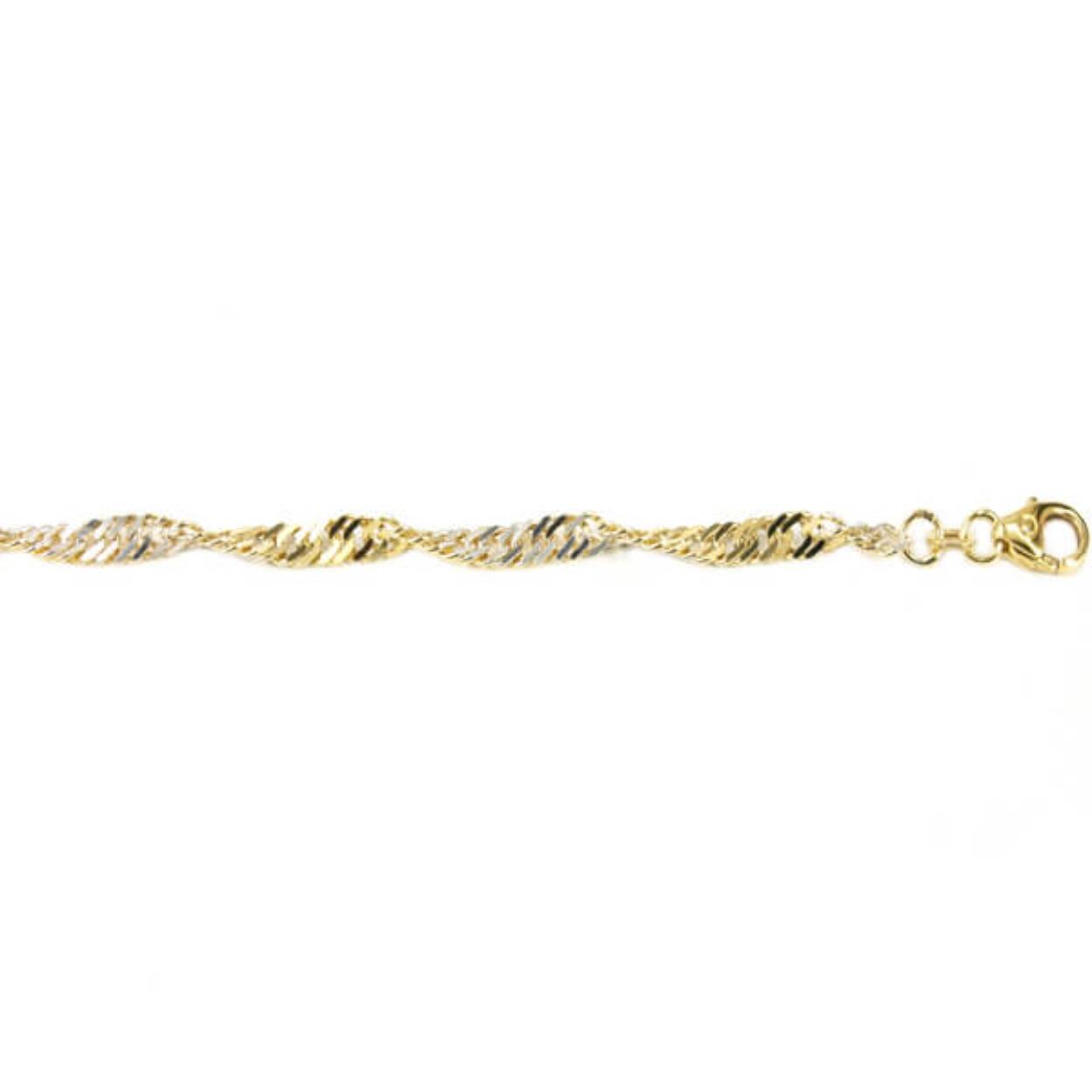 Geelgouden armband gourmet gedraaid VIJC015