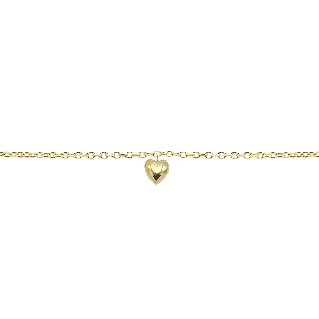 zilveren Karma armband, 3D Heart Goldplated