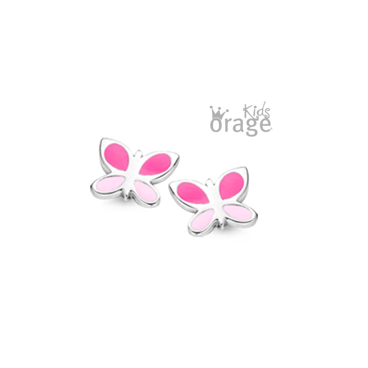 Zilveren oorstekers 'roze vlinder' van Orage kids
Bijhorende armband, ring en ketting met hanger ook verkrijgbaar
