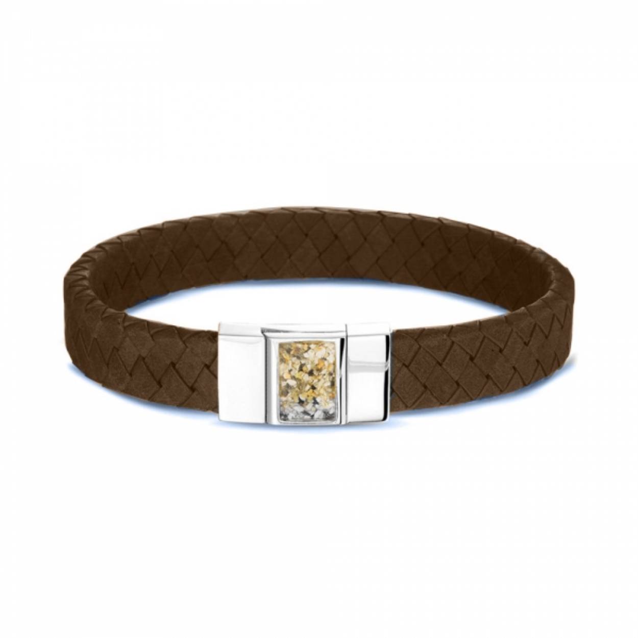 See you zilveren Armband leder - zilver sluiting voor as BG008BROWN