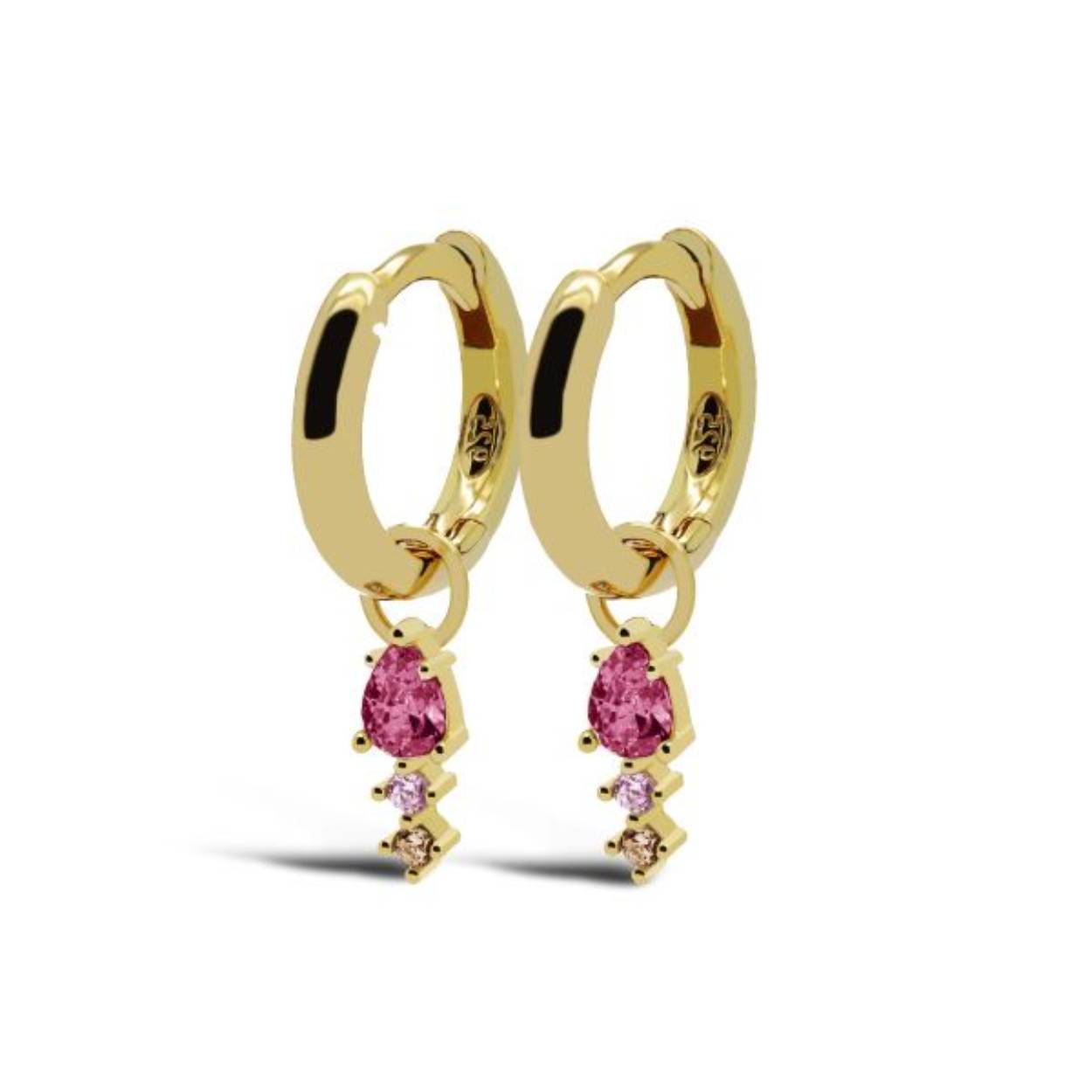 A67RR Karma Hinged Hoops DUO Ruby Red