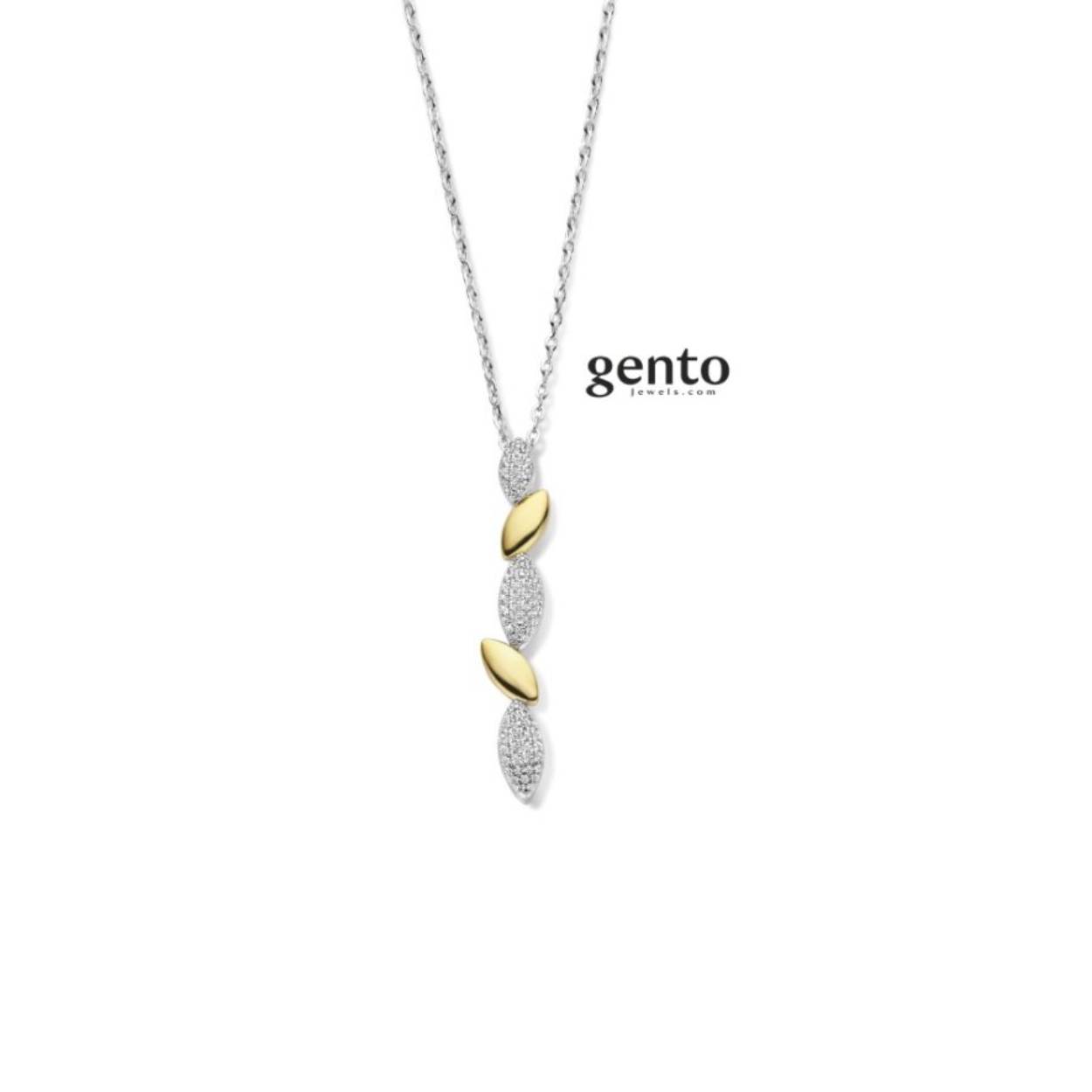 Ketting zilver/gold gento jewels