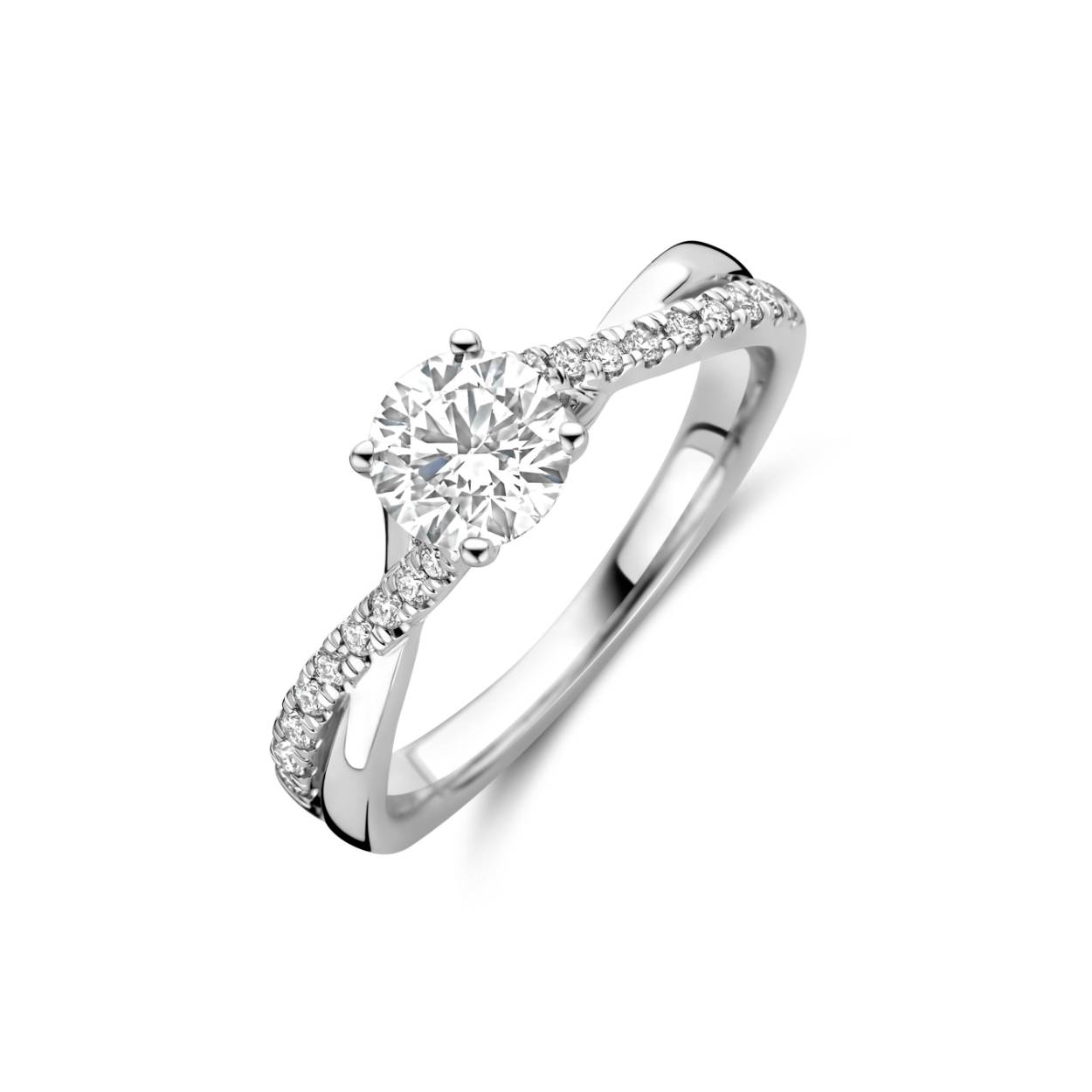 Ring wit goud 18kt met labdiamanten.