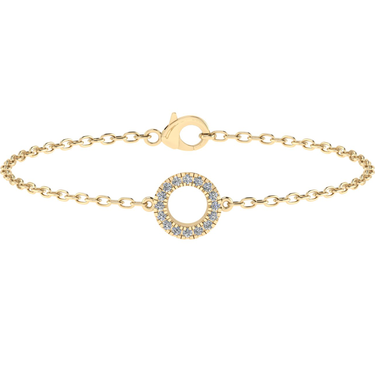 18k geelgouden diamanten armband totaal 0.13 caraat aan diamanten. F kleur 