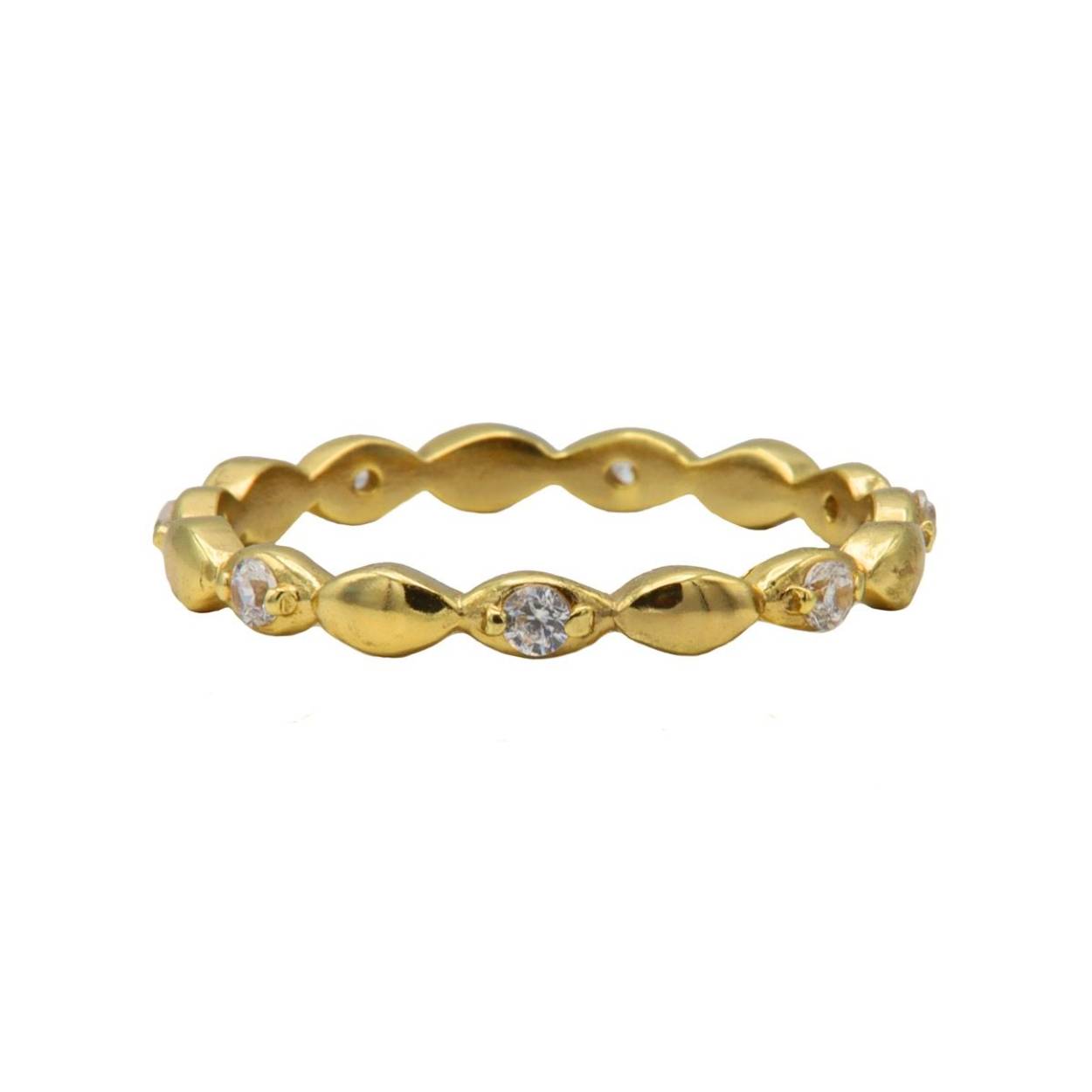 Ring Zirconia Ovals Goldplated