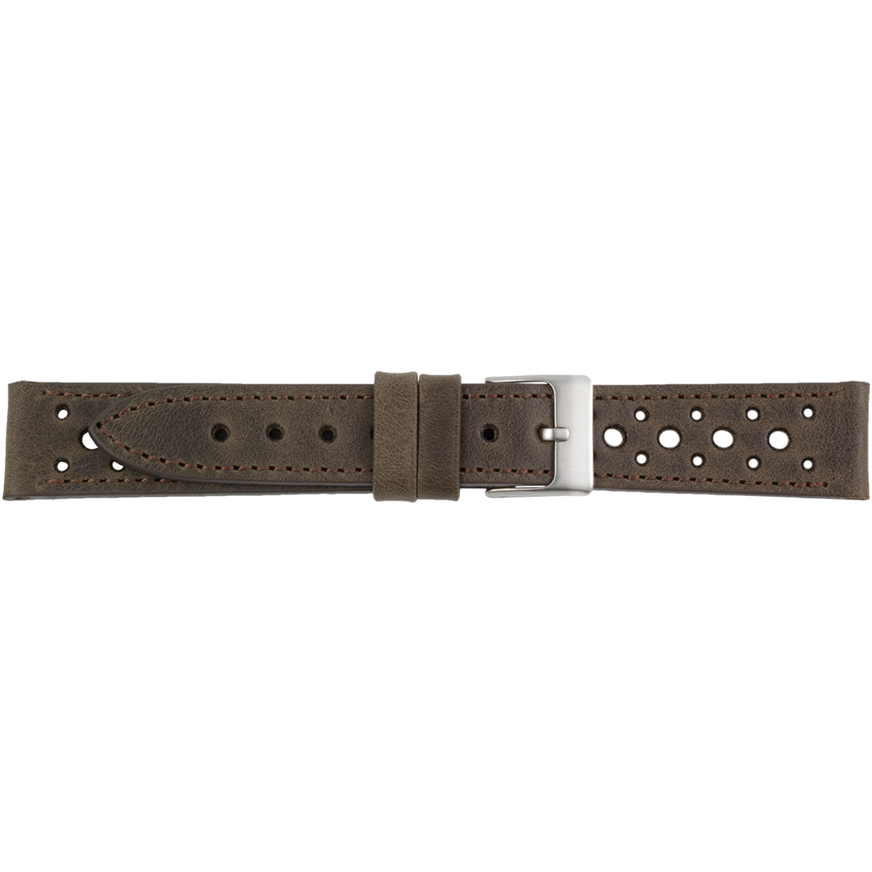 Horlogeband leder 194 donker bruin vintage 20mm