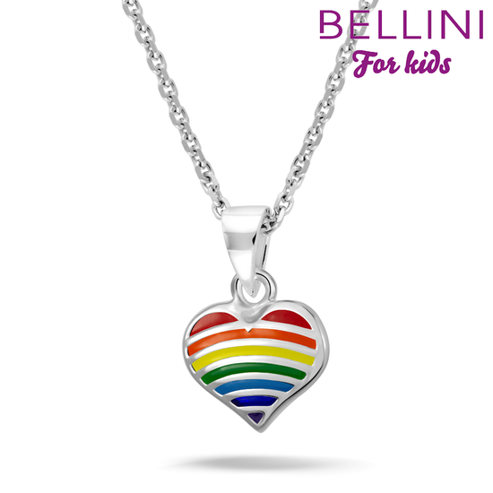Zilveren Bellini hanger regenboog hartjes (incl. collier)

De gehele Bellini collectie is gemaakt van het eerste gehalte zilver (925) en voorzien van zirkonia's of vrolijk gekleurd emaille. 