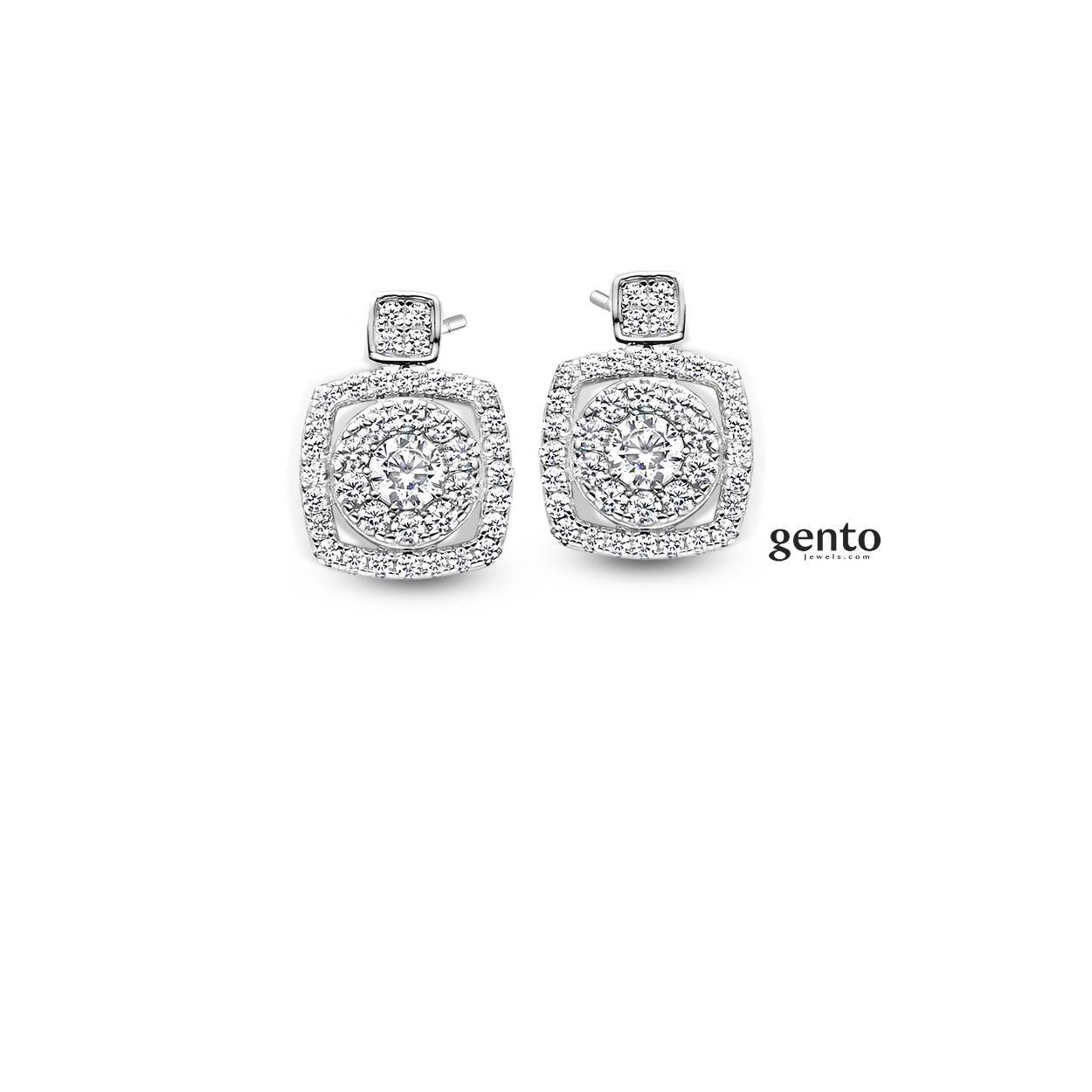 Oorbellen zilver zirconium gento jewels
