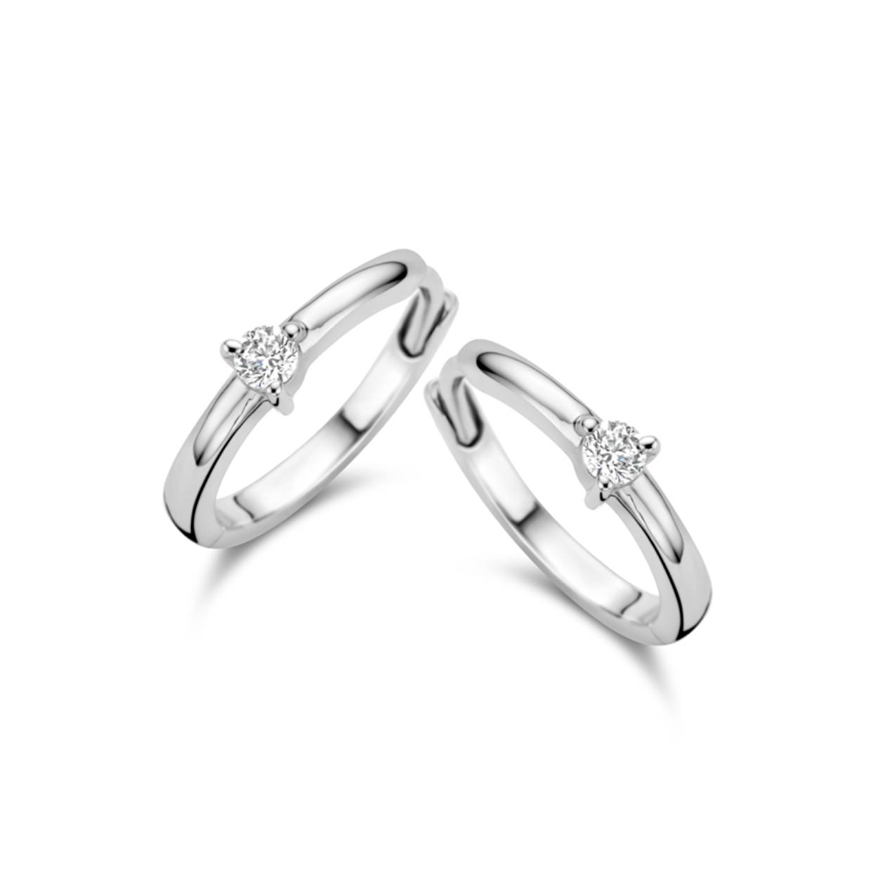 zilveren oorringen, smal+ 1 zirconia