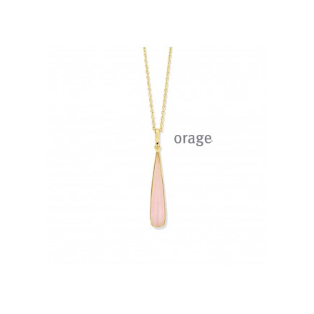 Ketting roze cat eye verguld geel goud