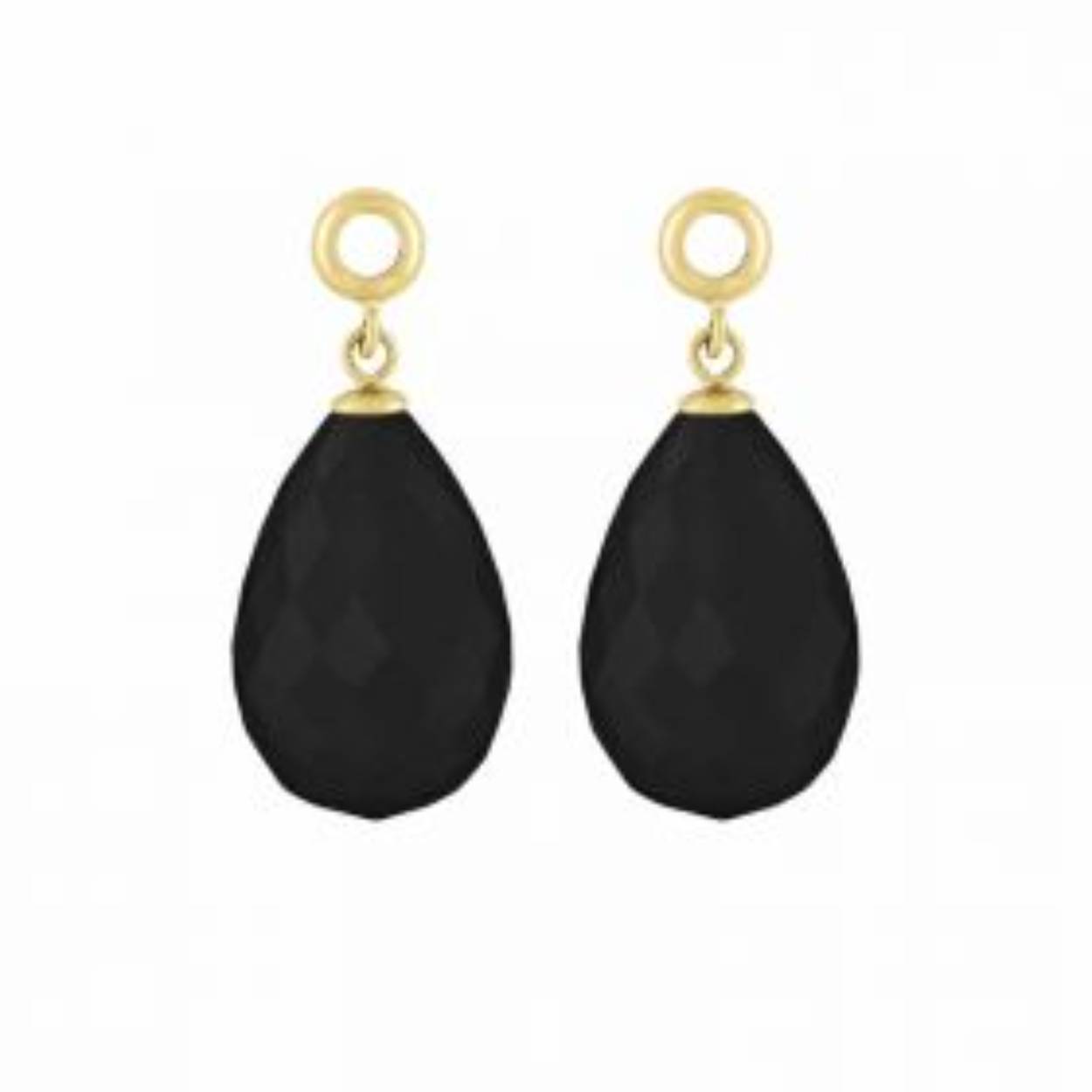MY iMenso pair of pendant for Creoli Cat's Eye "dark gray" faceted (925/1M-gold glass/comp)
