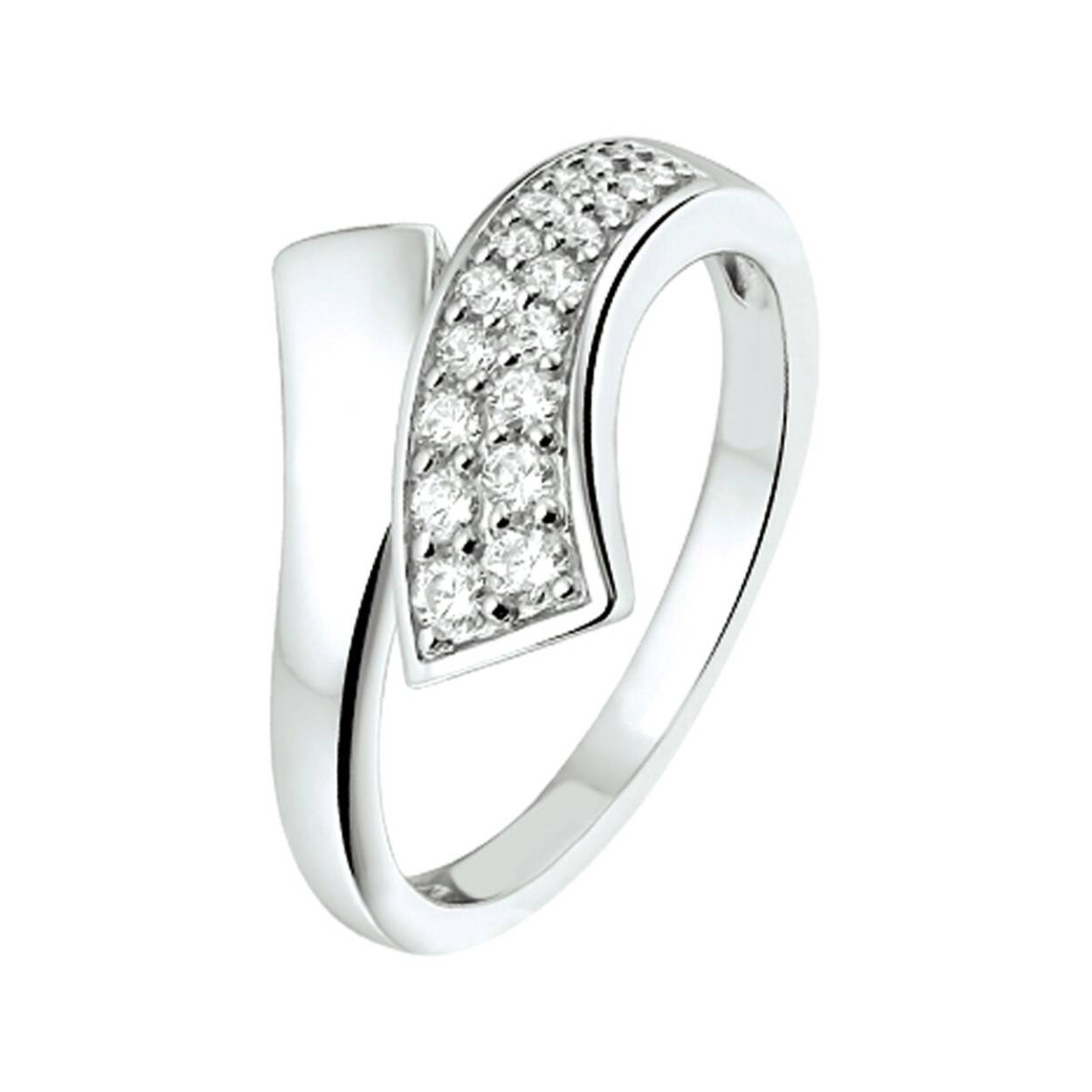 Zilver gerhodineerde ring met zirkonia 17.75