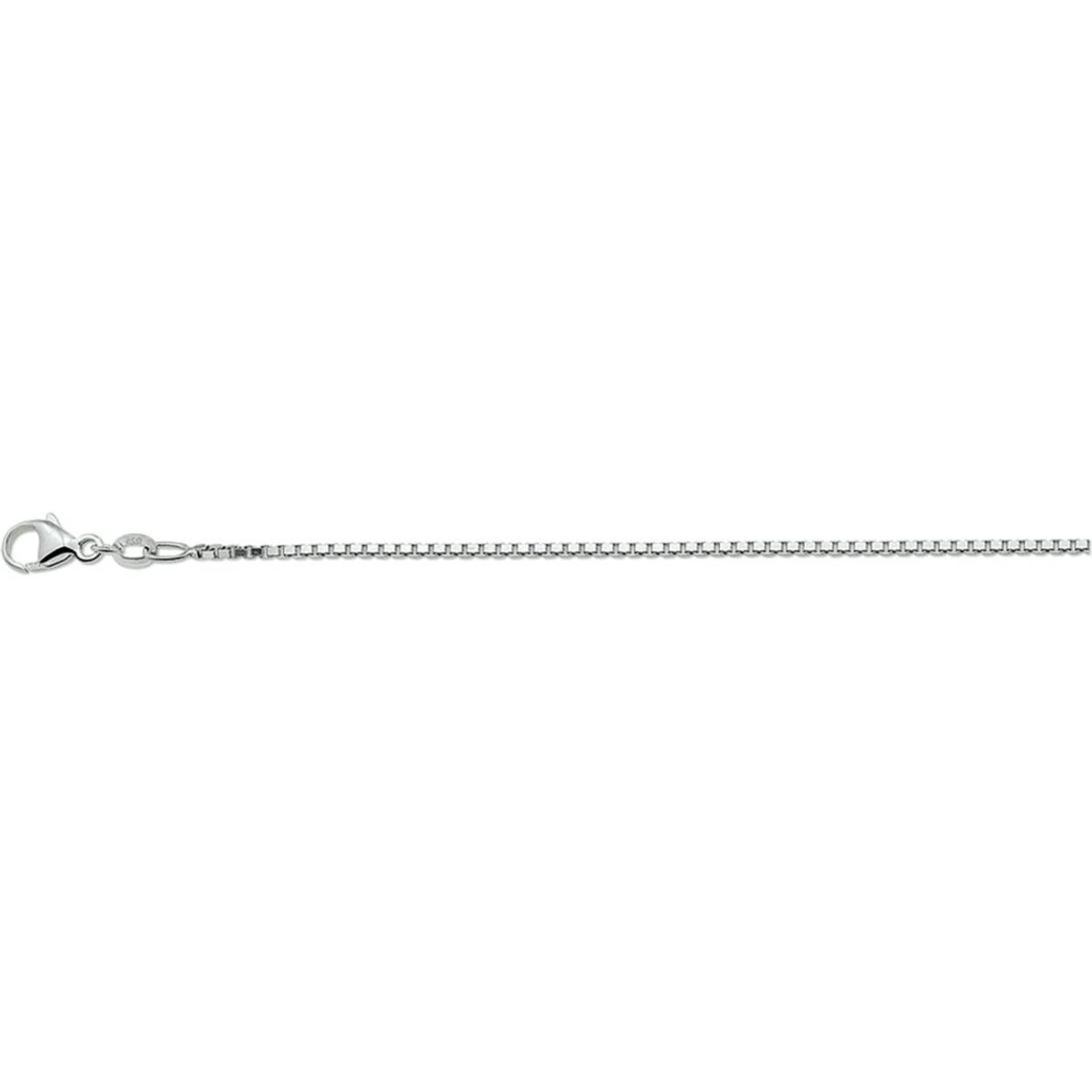 Gerhodineerd zilveren collier met venetiaanse schakel. De schakelbreedte is 1.3mm.