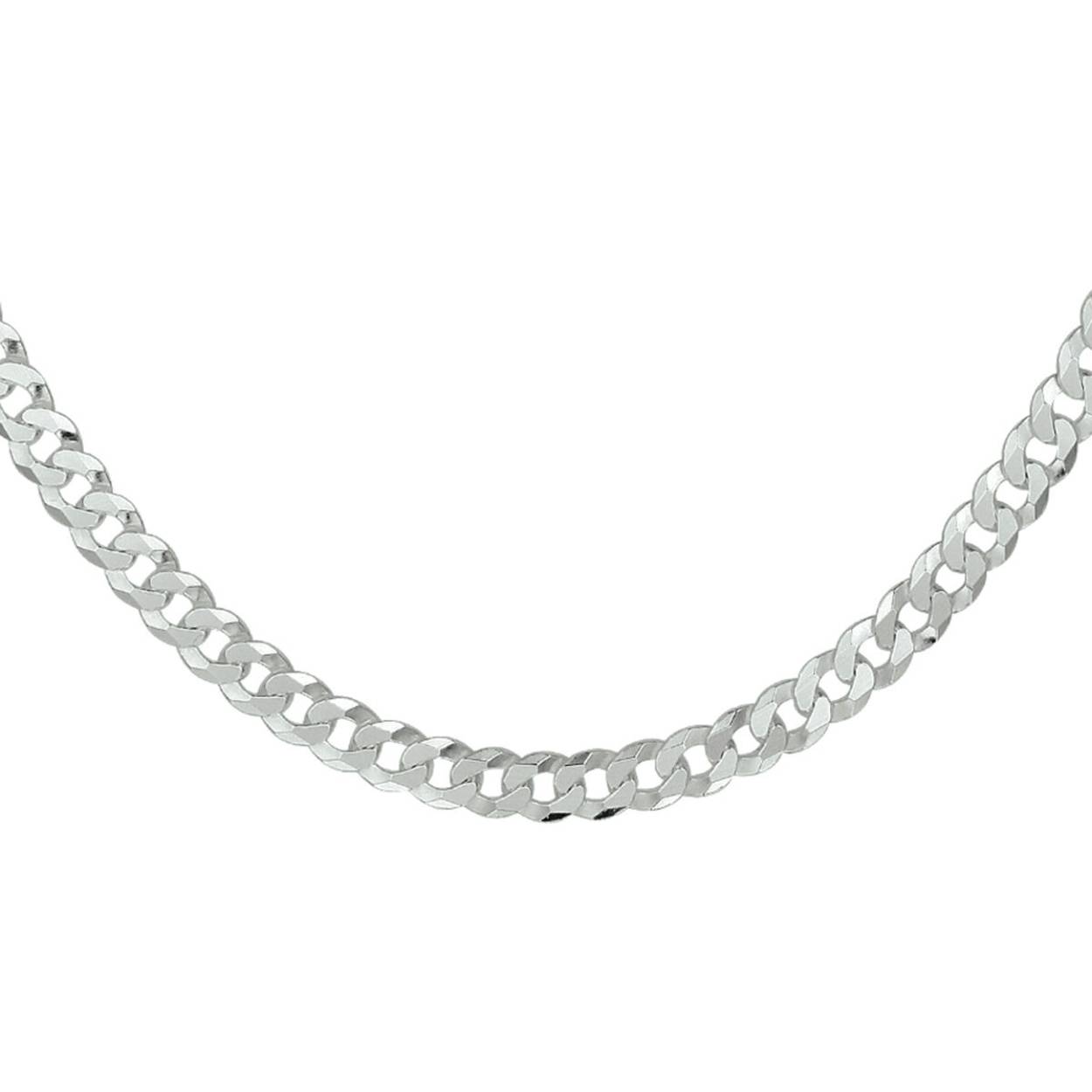 Gerhodineerd 925 zilveren gourmette lengte artikel met een schakelbreedte van 5.4mm. Het lengte artikel heeft een karabijn sluiting en een draaglengte van 50cm.