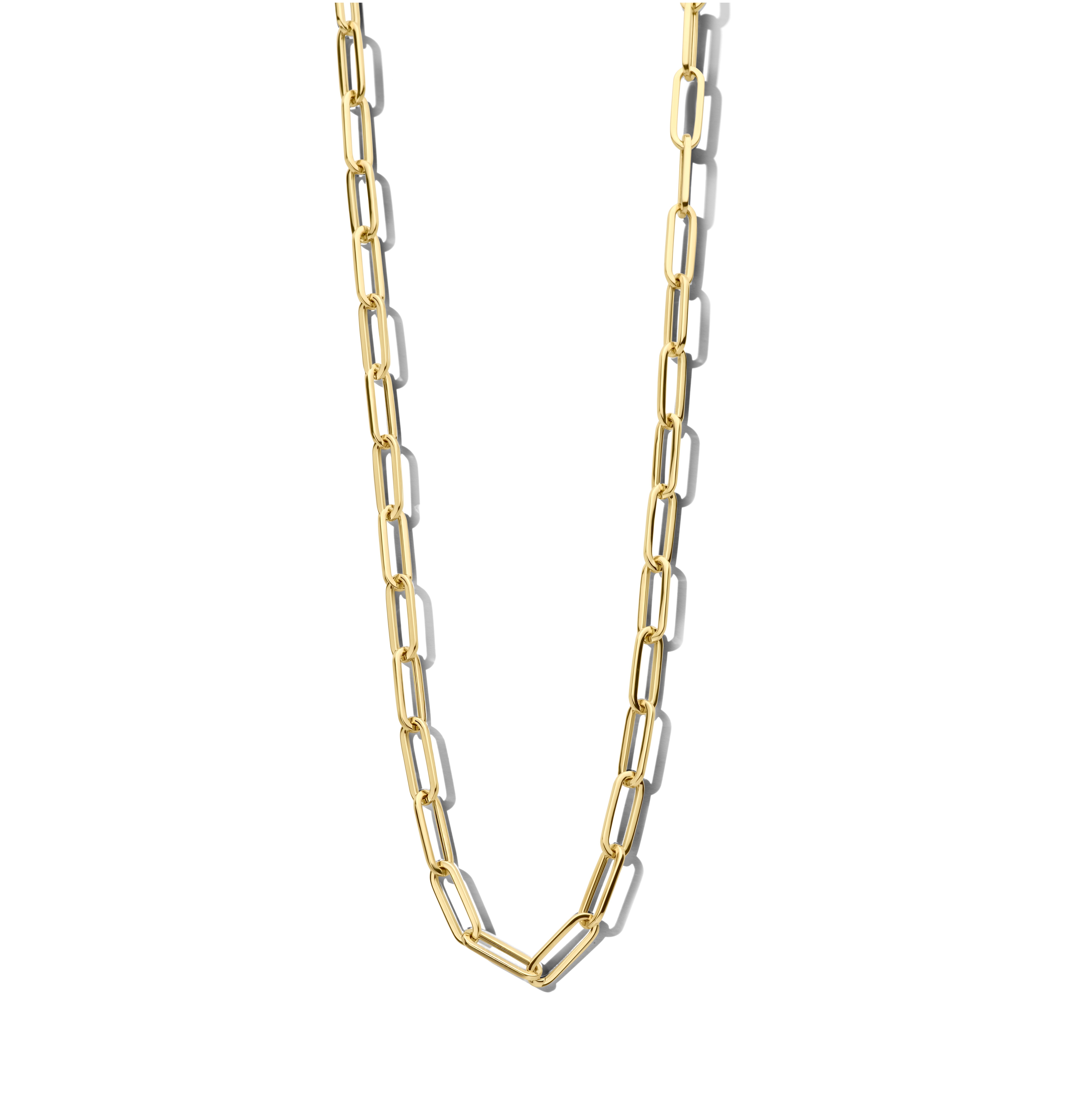 Prachtige 14krt geelgouden collier met de beroemde paperclipschakel van het merk Monzario. De lengte van het collier is 45cm.

Referentienummer: 1273CGEEL

Tevens bijpassende armband en oorsieraden leverbaar.