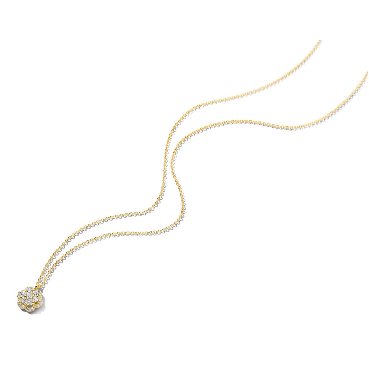 Geelgouden ketting 18Kt met diamanten 0.24ct