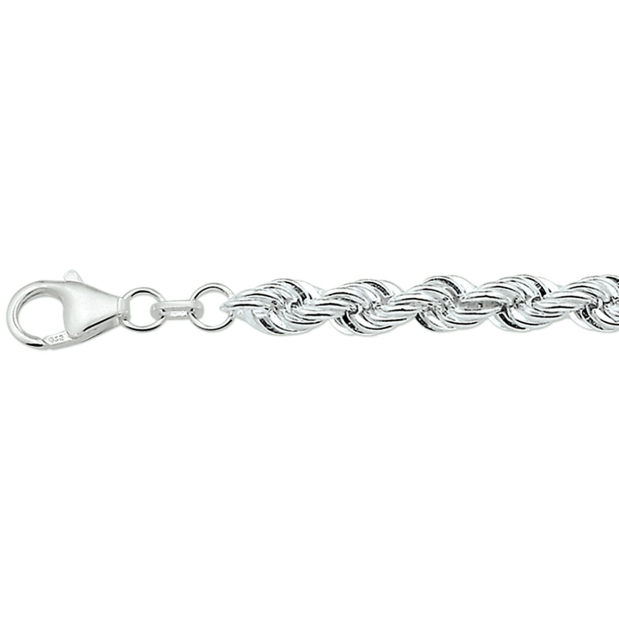 Zilver armband koord massief 5,5mm 19cm