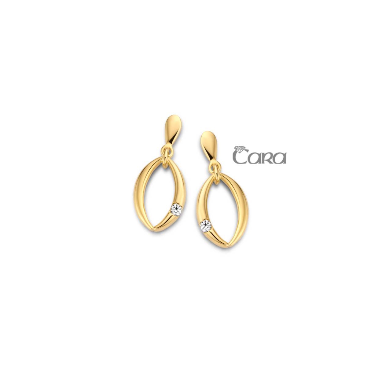 Cara oorstekers goud 18k gezet met briljant