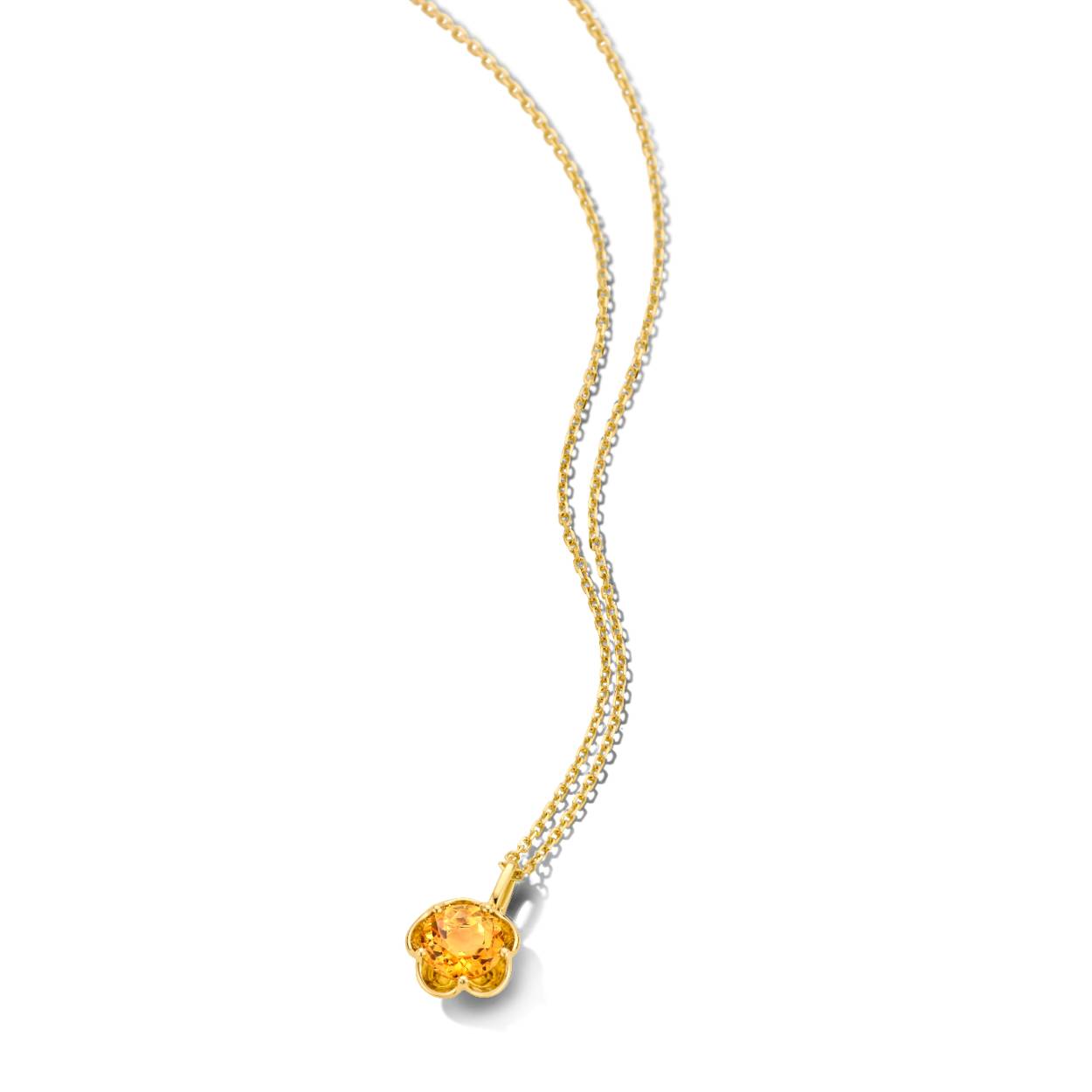 Geel gouden 18 kt hanger met citrine 1.87ct en 0.03ct briljant