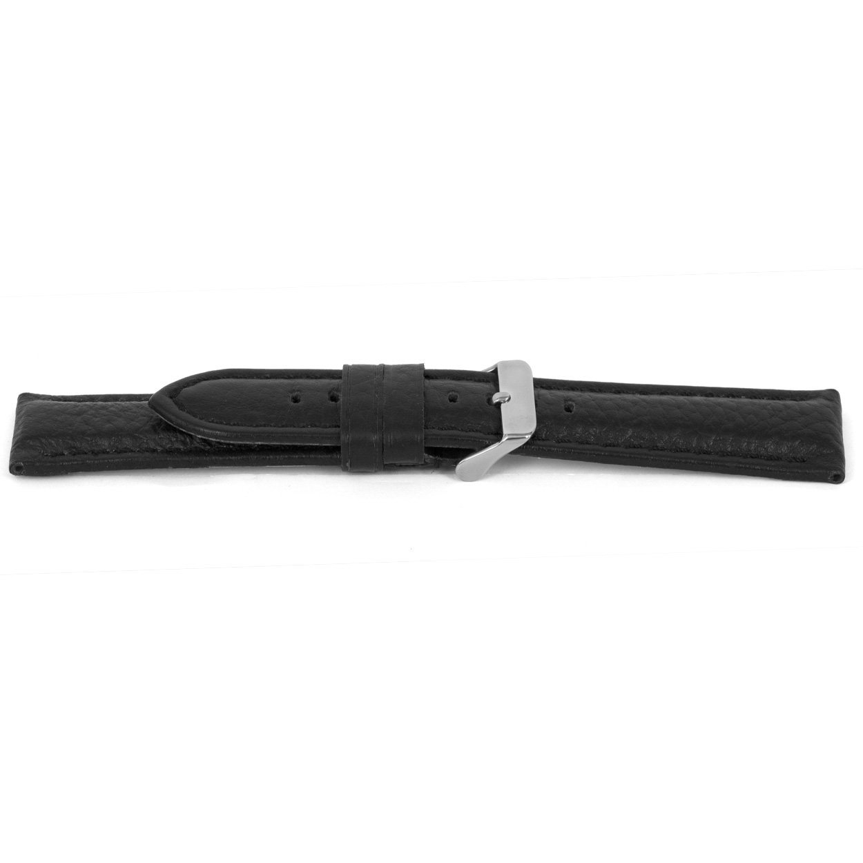 Kalfslederen horlogeband met zilverkleurig edelstalen gesp.
Kleur band: Zwart
Band dikte: 5.8 – 3.8 mm
Band lengte: 85/125mm (XL)
Band breedte: 24x22mm
Gesp: Edelstaal
Bekleding binnenband: Nubuck
Gestikt: Ja, zwart
Pushpin: Exclusief
Hypoallergisch: Ja
NFC Chip: Ja
EAN: 4782863017246