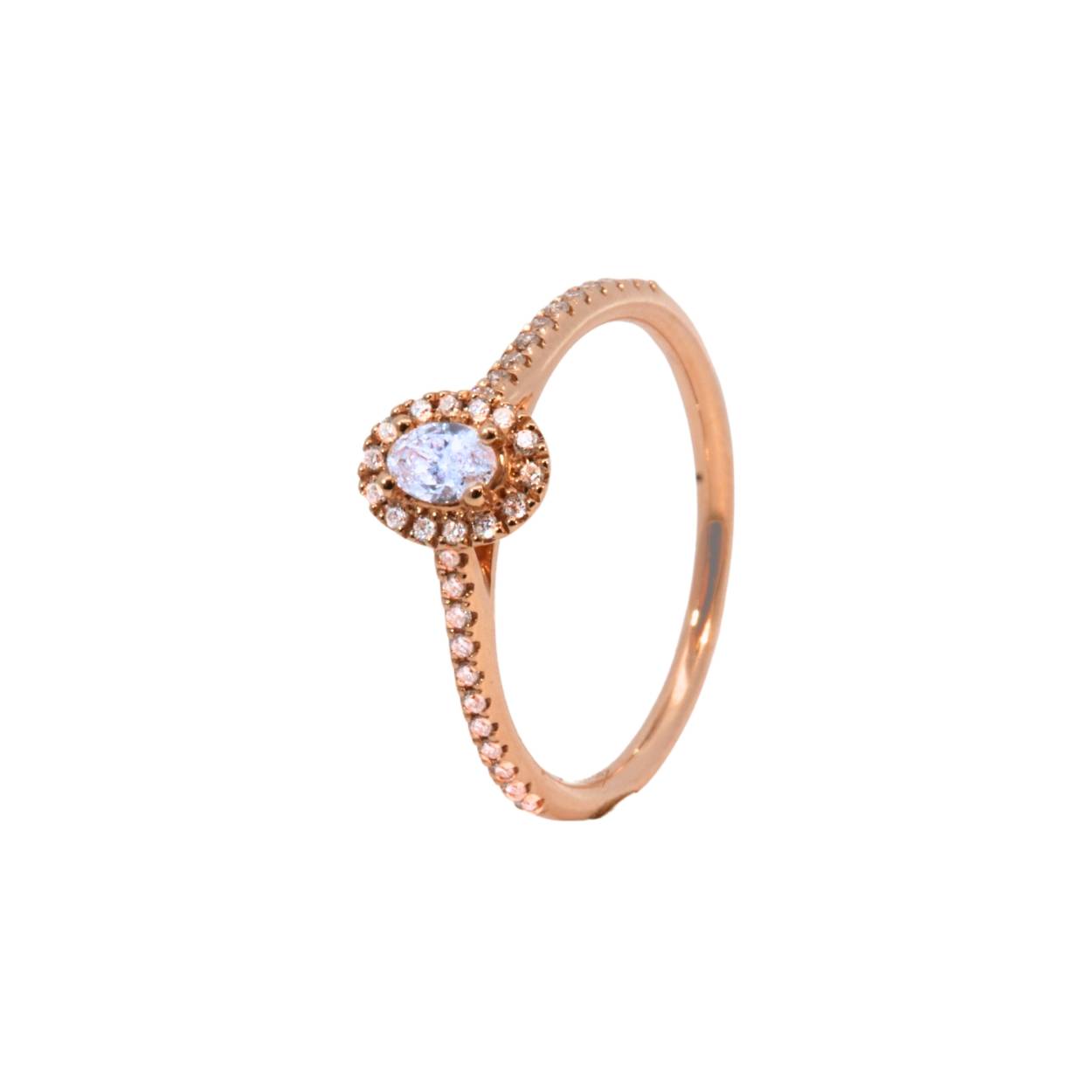 Solitair roségoud met diamanten van 0.28ct