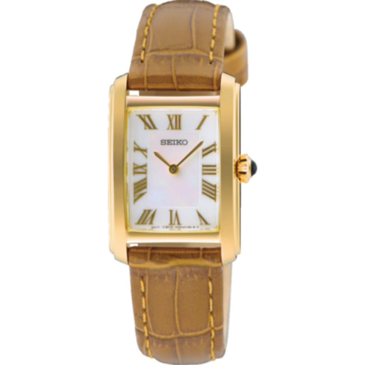Dameshorloge Seiko met lederen band .