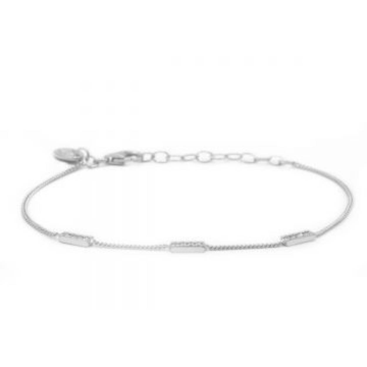 Bracelet 3 Zirconia Rectangles Silver