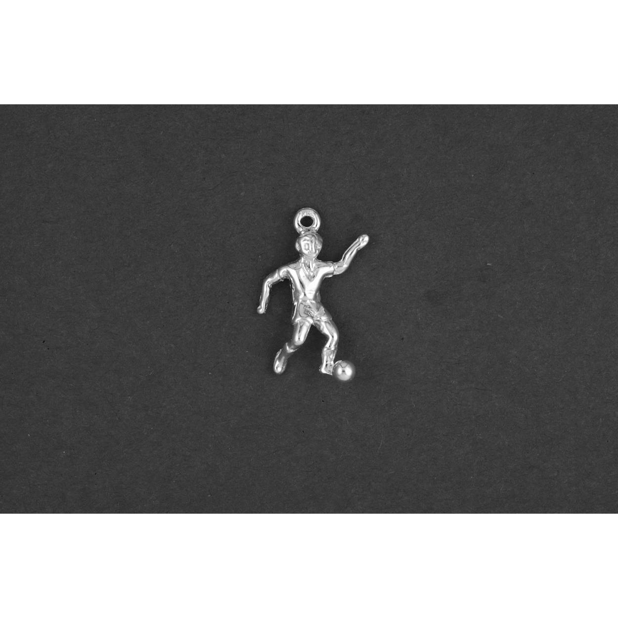ZILVER BEDEL VAN VOETBALLER MET BAL