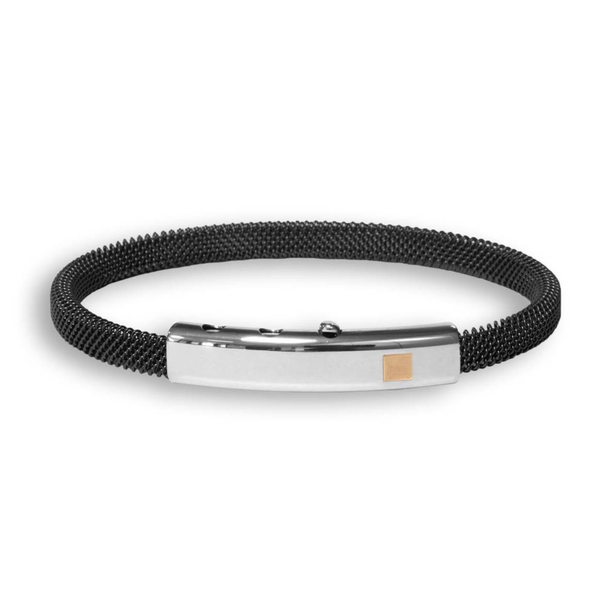 Borsari Gioielli armband edelstaal +18 krt / PVD gecoat
lengte 19 cm + 2 standen verstelbaar tot 21 cm