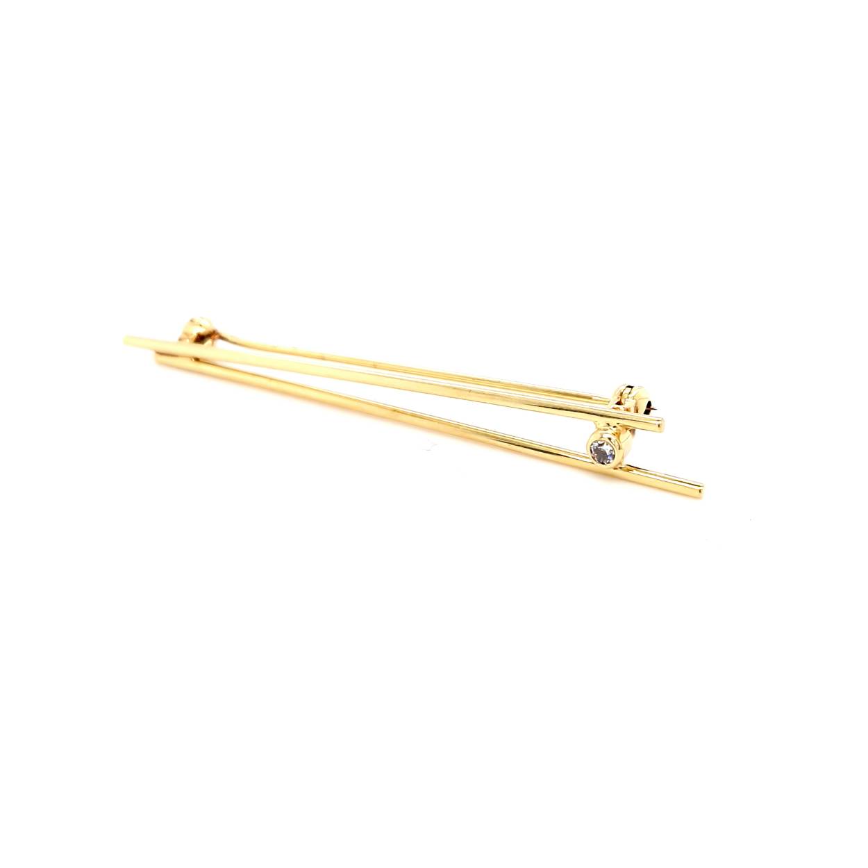 gouden broche met zirconia