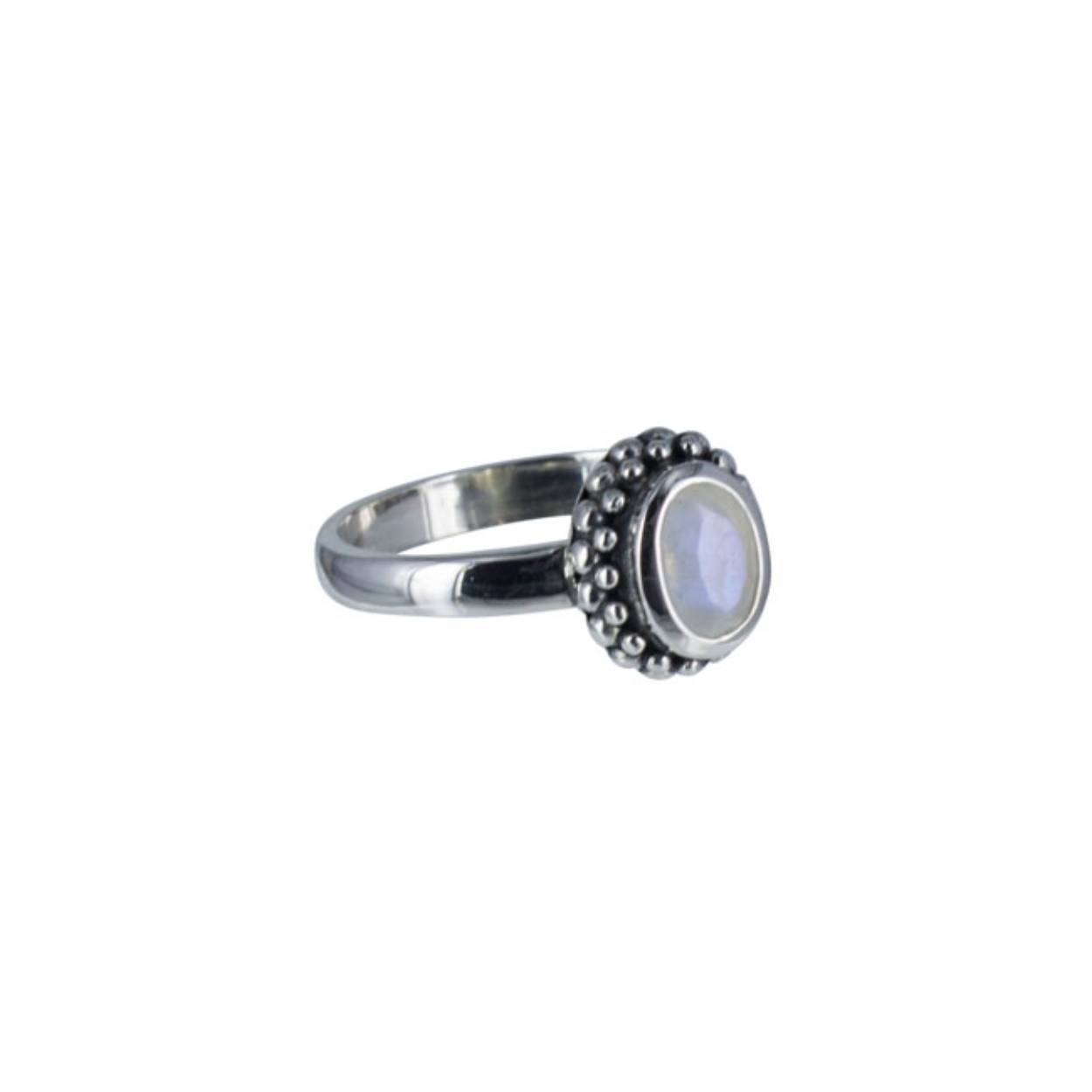 Zilveren ring met ovale maansteen - R306A