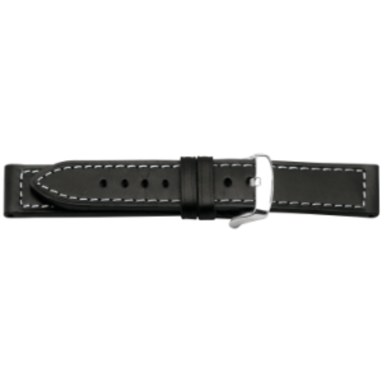 Horlogeband leer zwart