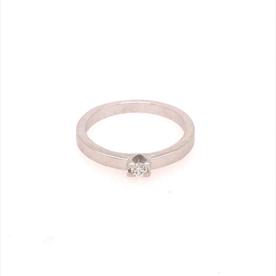 Eclat 14krt. witgouden ring met Diamant