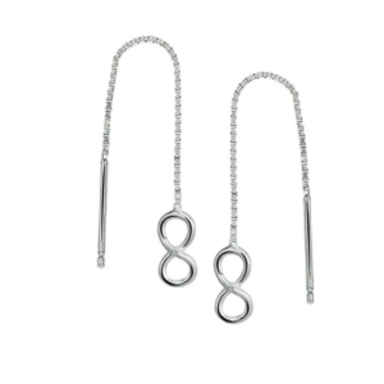 Zilver oorhangers met infinity 