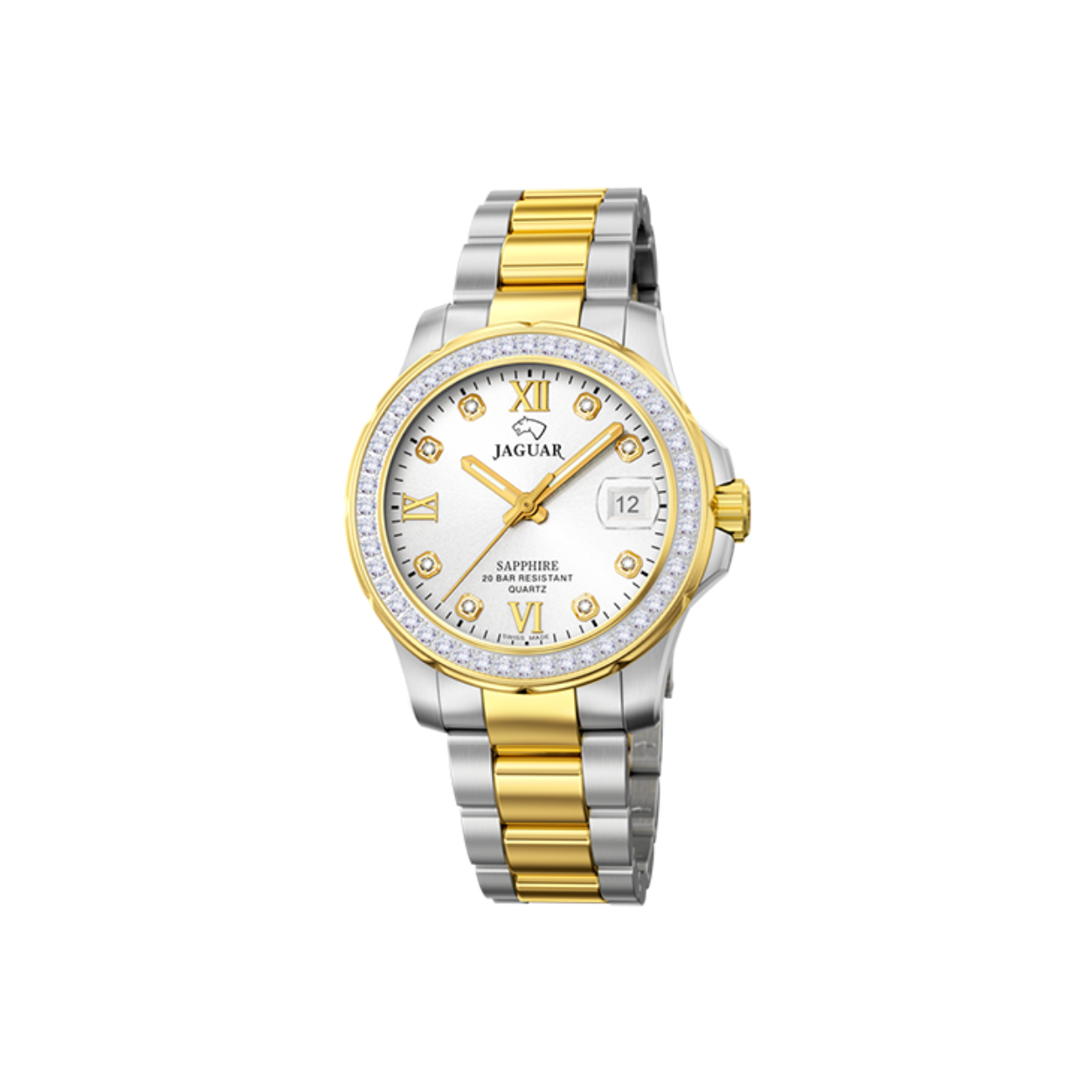 Dames uurwerk zwitsers bicolor met krasvrij glas