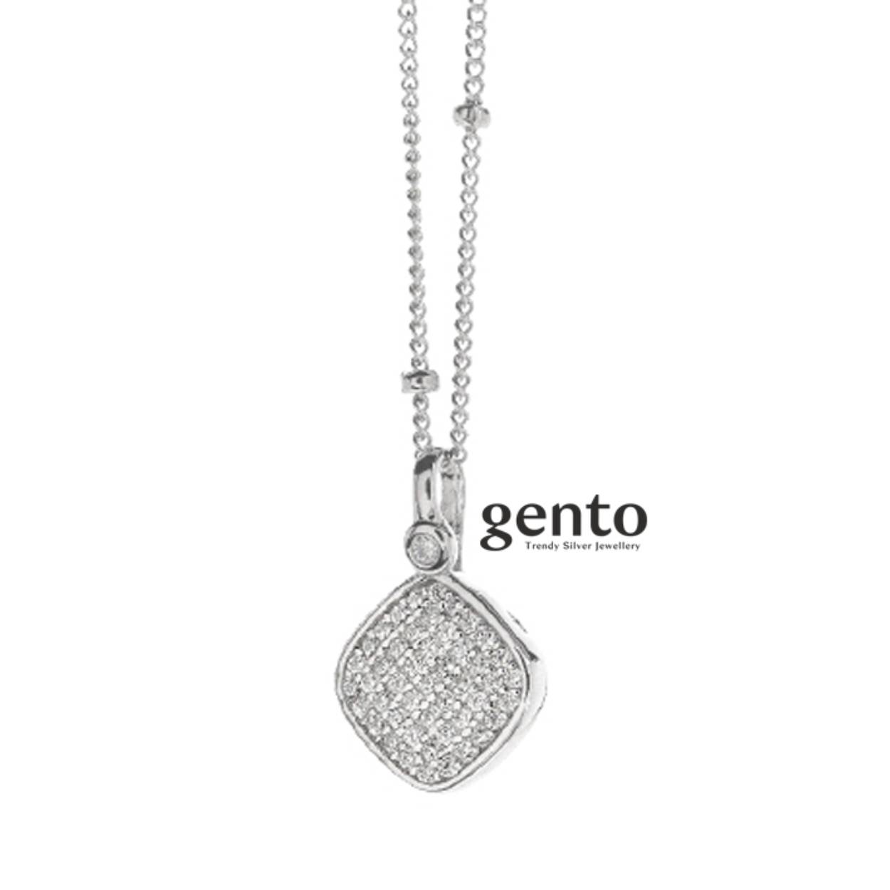 zilver ketting met schitterende steentjes bezet
