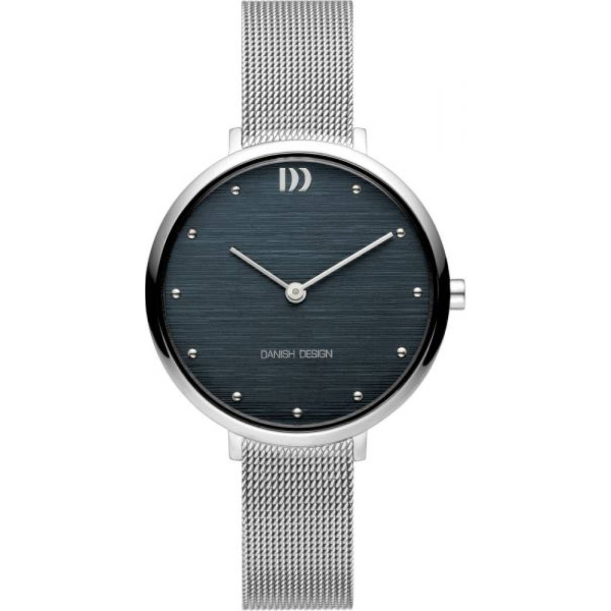 Wat een fantastisch Danish Design horloge, deze Danish Design IV69Q1218. Het materiaal van de kast van dit Danish Design dameshorloge is edelstaal en wordt gecombineerd met de horlogeband van zilver edelstaal (Milanees). Dit model heeft een kwalitatief quartz uurwerk, waarop de tijd analoog wordt weergegeven. Het formaat van de horlogekast is 33 mm. en de Danish Design Pure IV69Q1218 heeft een wijzerplaat in de kleur blauw. 