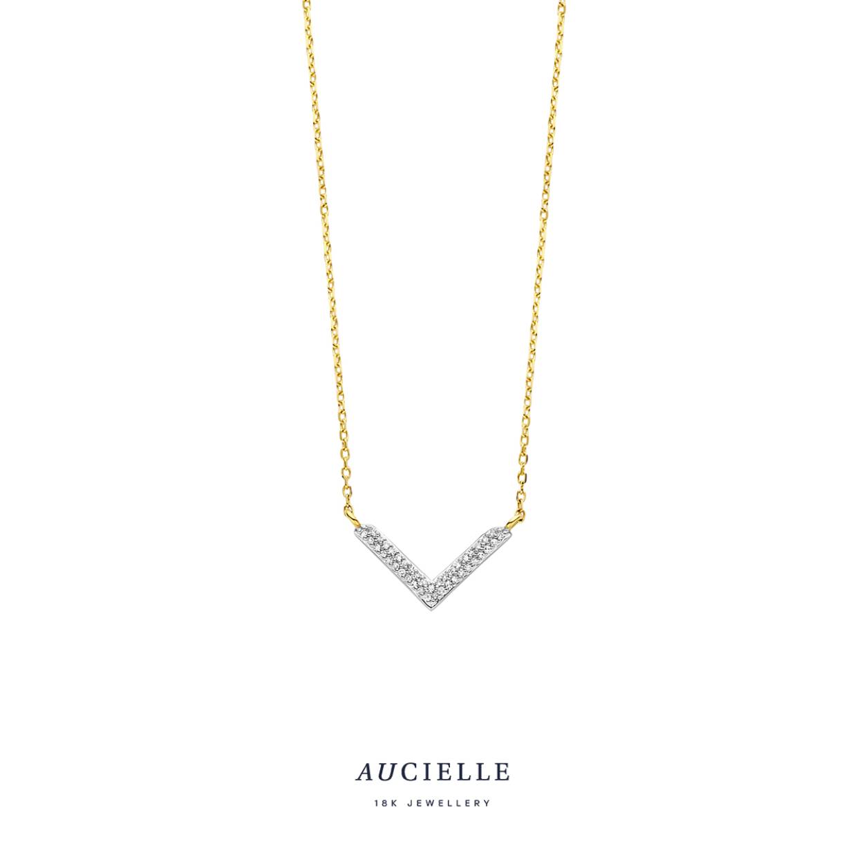 Ketting goud 18kt met diamantern