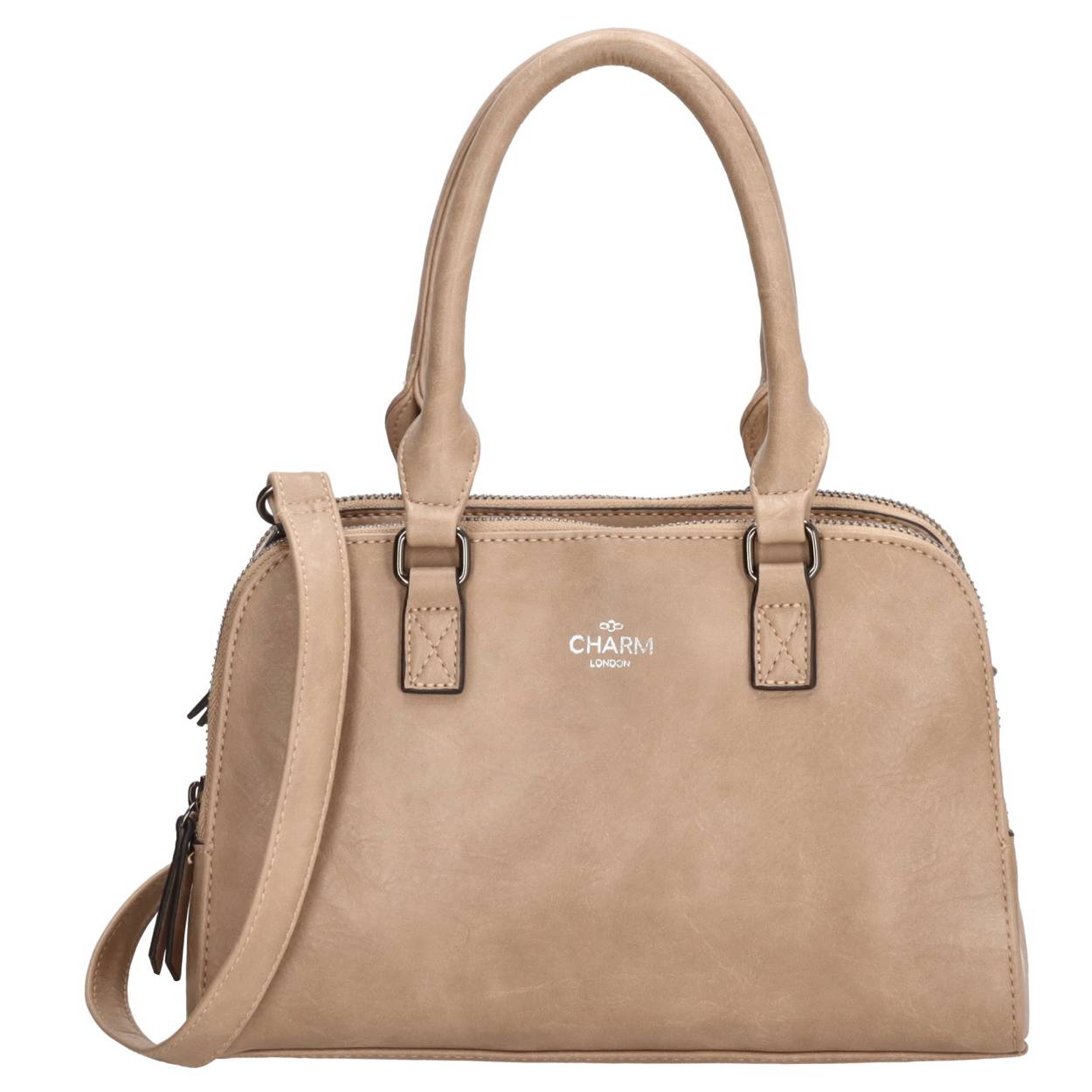 Gegevens
Deze tas is echt een toppertje! Praktisch, modieus en ook nog eens een fijn model! Deze handtas uit de Chelsea collectie van Charm Londen heeft twee handvaten en een schouderband. Zo draag je 'm gemakkelijk op 2 manieren, en word je hem niet snel zat. Er zitten drie vakken in de tas zodat al jouw spullen overzichtelijk mee kunnen! Hoe ga jij 'm dragen?

De tassen van Charm London zijn geïnspireerd op de iconische Britse modehoofdstad Londen. Ze zijn geïnspireerd op de luxueuze materialen en typerende modellen die daar te zien zijn. Fashionable en stijlvolle damestassen van echt leer of kunstleer, gemaakt zodat jij er elke dag fantastisch uit kunt zien!

De eigenschappen van de tas zijn:

Dubbel handvat
Ritssluiting
Schouderband