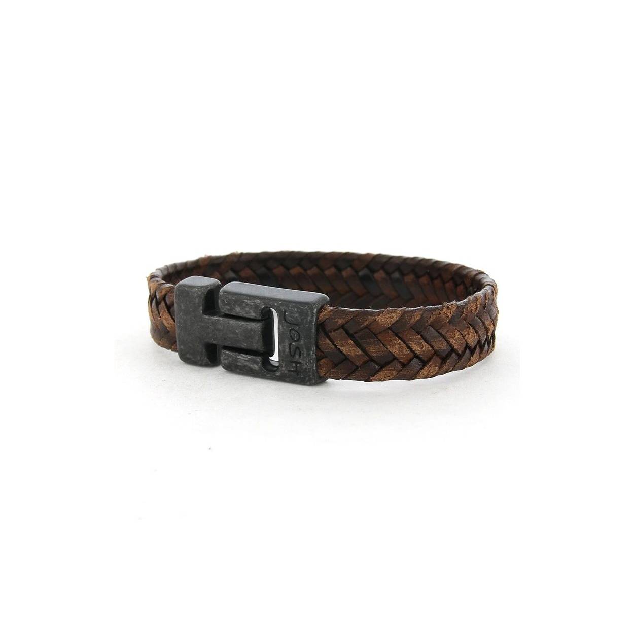 Josh armband leer | vintage black - bruin | maat 22