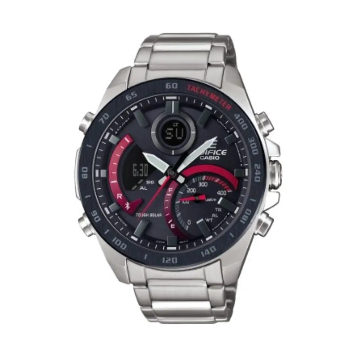 Neo-display
De wijzers en/of de index hebben een fluorescerend laagje en lichten in het donker op als het horloge daarvoor was blootgesteld aan een lichtbron.

Bluetooth connected

Datumweergave
De huidige datum wordt op de display getoond

Stopfunctie - 10 min.
Verstreken tijd gemeten die de tweede. De meetcapaciteit is maximaal 10 minuten.

Mineraalglas
Het geharde mineraalglas zorgt ervoor dat het horlogeglas niet snel beschadigd.

Verschroefde horlogekastbodem
Door de verschroefde horlogekastbodem is het binnenste van het horloge optimaal beschermd en gelijktijd eenvoudig bereikbaar, bijvoorbeeld om de batterij te vervangen.

Edelstalen armband
Hard, duurzaam en elegant: de edelstalen armband is een klassieker voor horloges.

Veiligheidssluiting
Daarop kun je vertrouwen: de armband van dit horloge is met een speciale sluiting uitgerust die het per ongeluk openen verhindert.

3 jaar - 1 batterij
De batterij kan het horloge ca. 3 jaar van stroom voorzien.

Classificatie waterbestendigheid (10 bar)
Perfect voor zwemmen en snorkelen: het horloge is waterbestendig tot 10 bar (ISO 22810).


