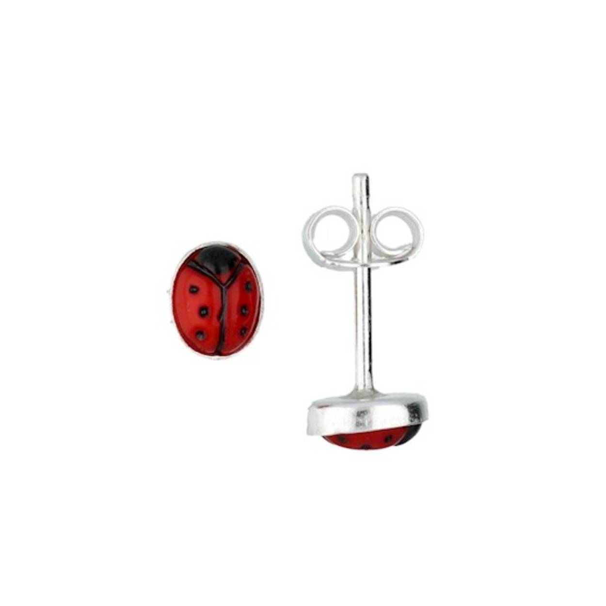 Huiscollectie zilveren kinderoorknopjes lieveheersbeestje 106004500