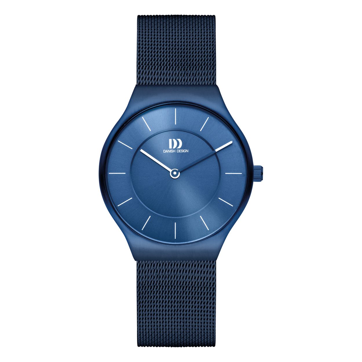 Danish Design horloge IV69Q1259 met band blauw milanees staal.

Diameter  	34 mm
Kastdikte  	7 mm
Kast materiaal	Roestvrijstaal
Kastvorm	Rond
Kleur kast	Blauw
Soort glas  	Mineraal