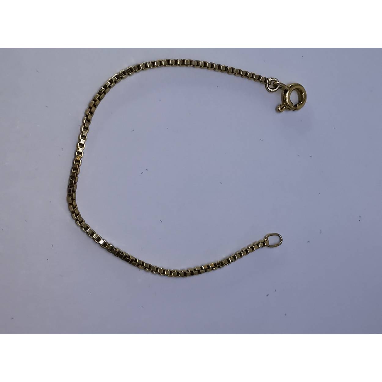 14 Karaat geel gouden venetiaanse schakel verlengstuk collier. Lengte 10 cm.