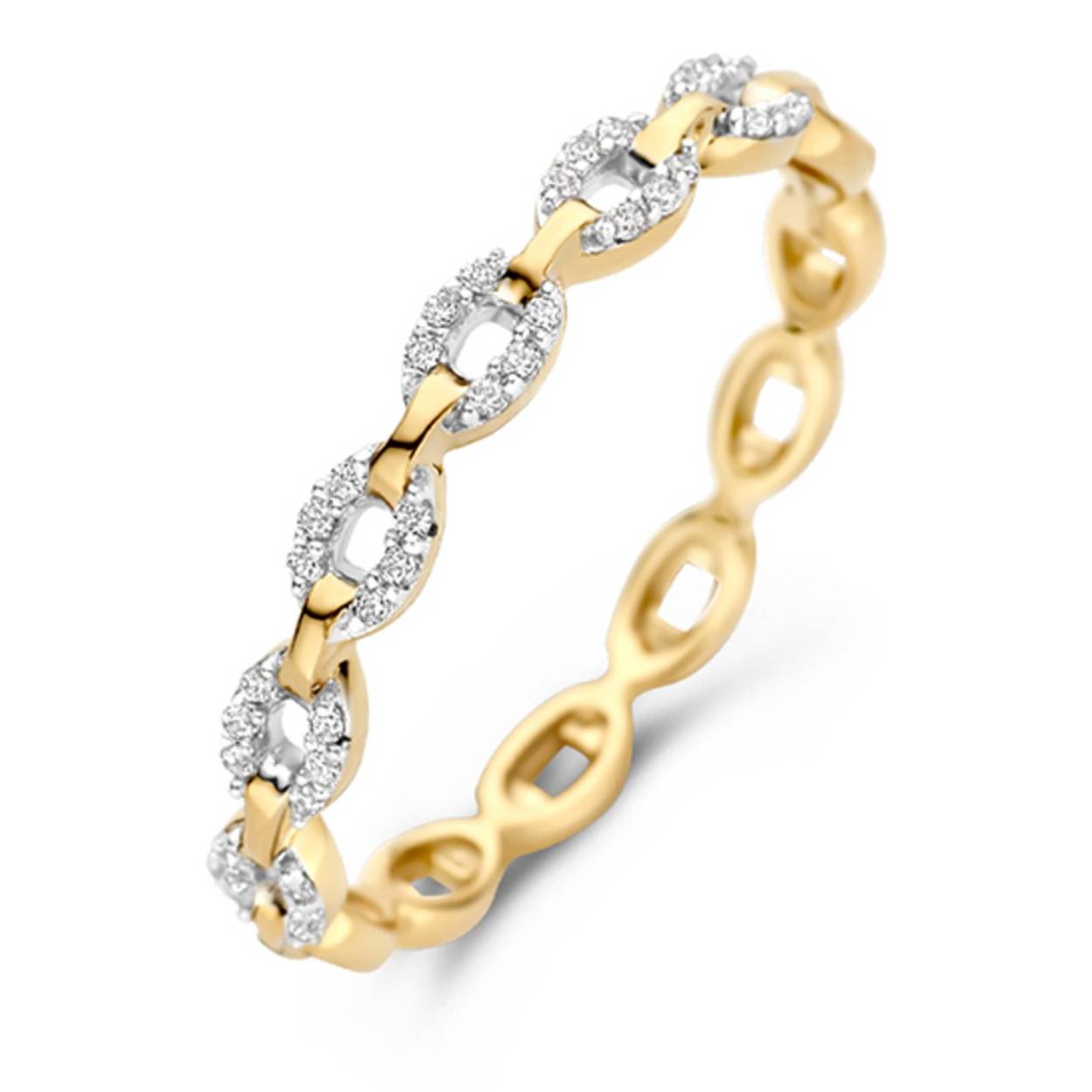 Ring van 14 karaat geelgoud met zirkonia 1256BZI
