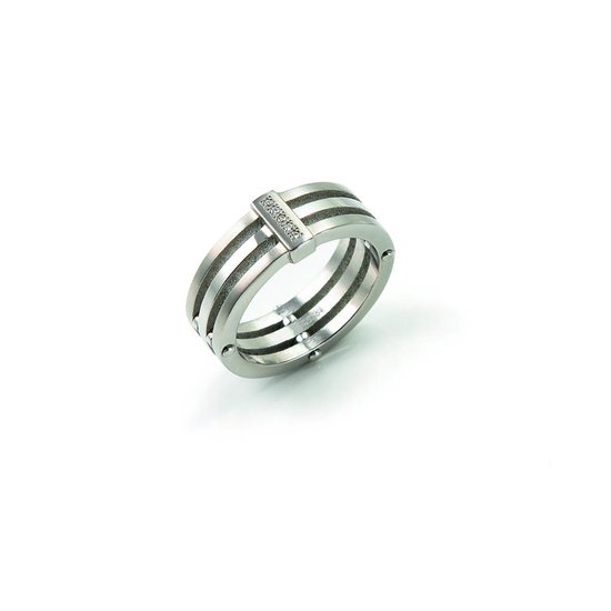 Titanium Boccia ring met diamant