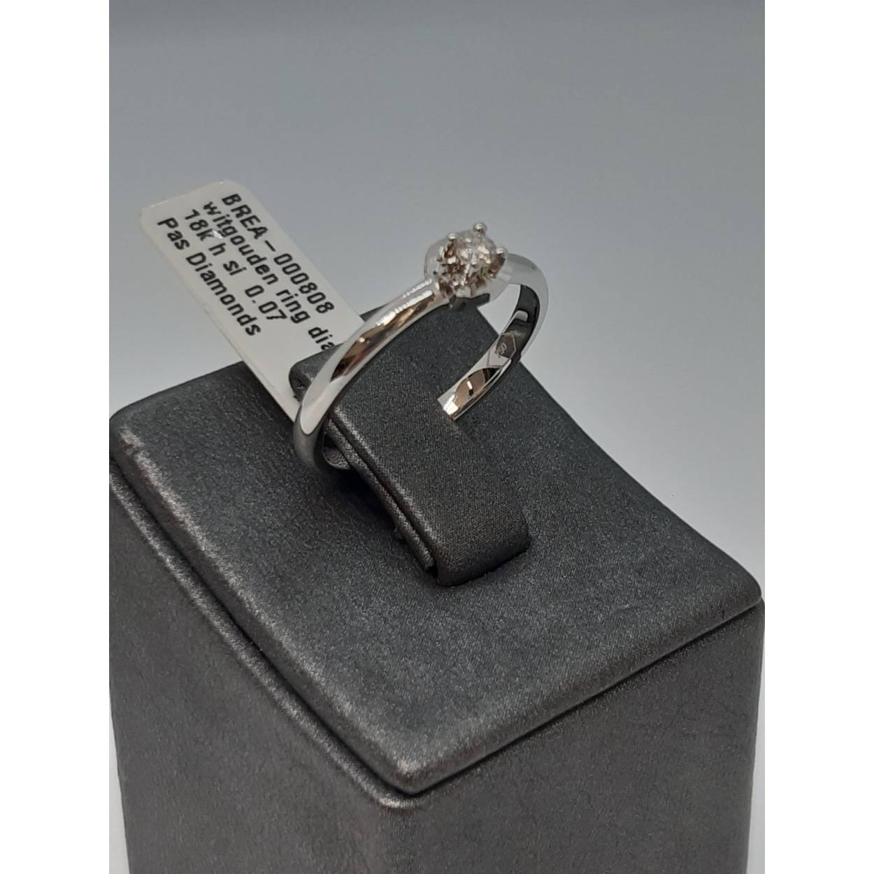 witgouden ring diamant 18k h si  0.07