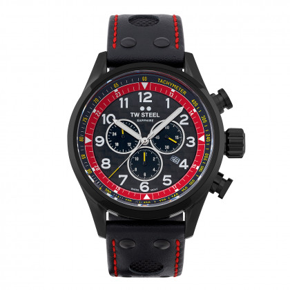 Geef gas met de Coronel TCR Special Edition. Dit model is voorzien van een Swiss made chronograafuurwerk, een 48mm brushed PVD zwart gecoate kast met glanzende bezel, kroon en pushers, saffierglas een zwarte carbon fiber wijzerplaat en een zwarte racing band. Op de kastdeksel prijkt een speciaal Coronel TCR logo.