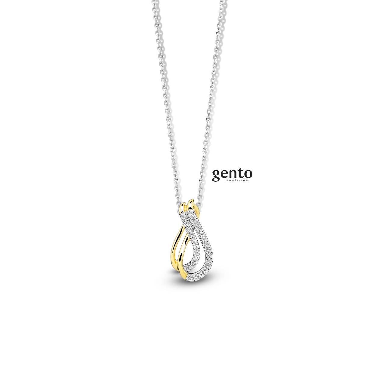 Ketting met hanger bicolor zilver gento jewels
