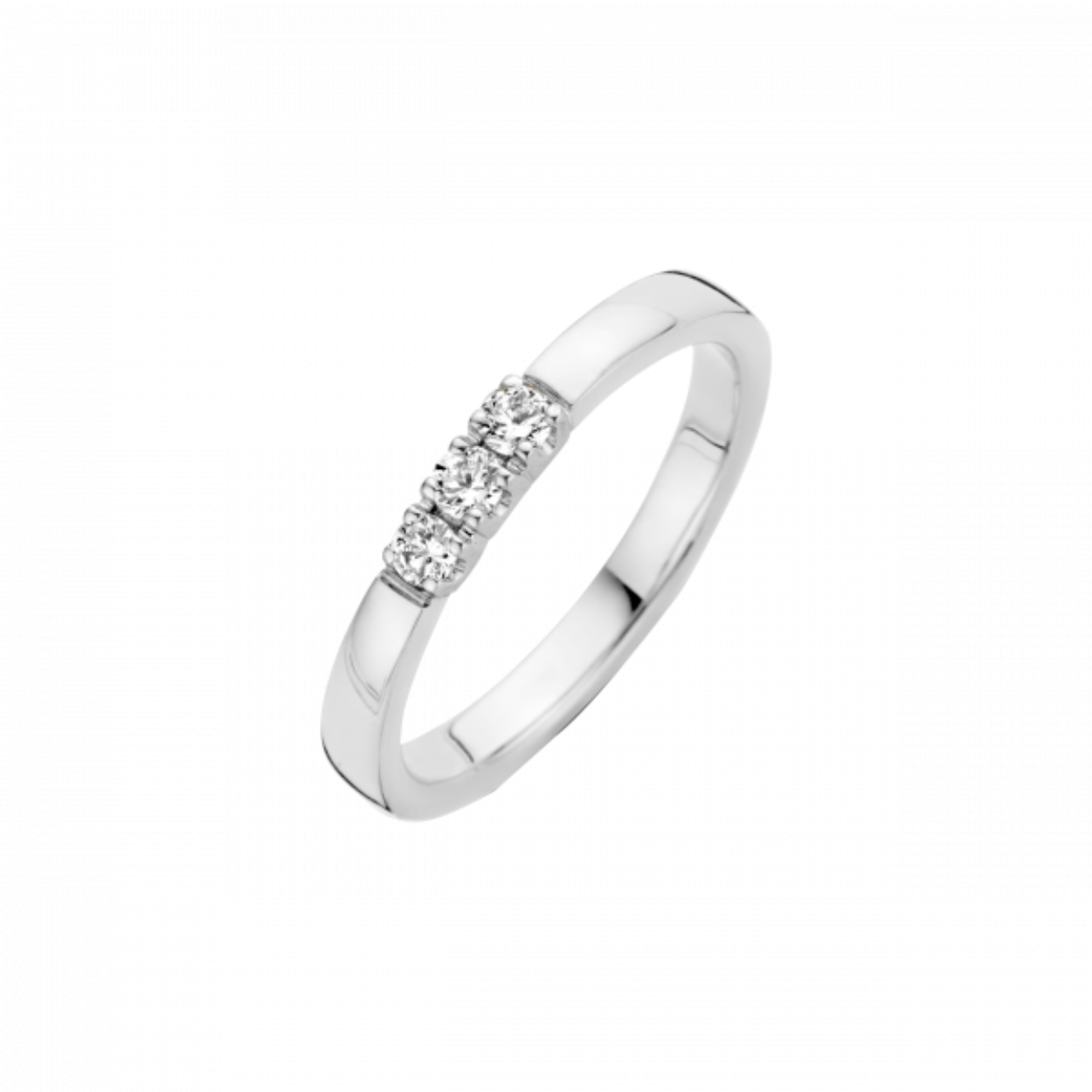 witgouden memoirering, 3x0.12ct mt55